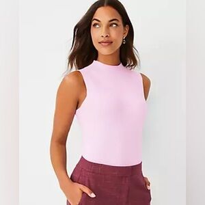 Ann Taylor Ribbed Mock Neck Sweater Shell size small